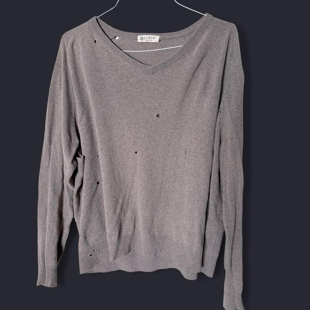 Vintage J.Crew 1990s Thrashed Distressed Knit Sweater – Size L
